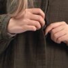 مانتو الیاف طبیعی گلدوزی شده یشمی