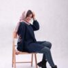 مانتو الیاف سورمه ای