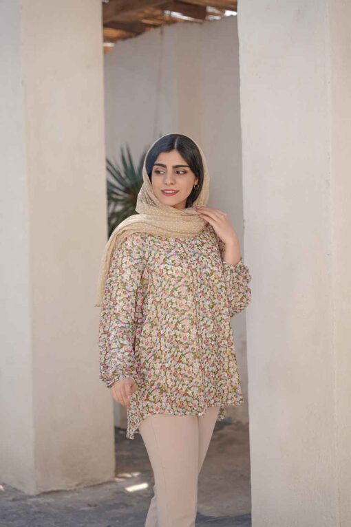 شومیز حریر گلدار